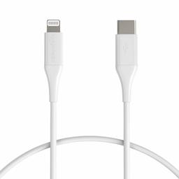 AmazonBasics Advanced USB-C to Lightning Cable, MFi Certified iPhone Charger - White, 30.4 cm