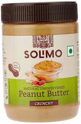 Amazon Brand - Solimo Natural Unsweetened Peanut Butter , Crunchy, 500 g