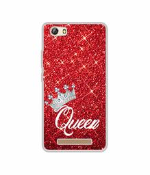 Amazon Brand - Solimo Designer Queen On Red Glitter UV Printed Soft Back Case Mobile Cover for Gionee Marathon M5 lite