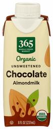 365 by Whole Foods Market, Organic Unsweetened Almond Milk, Chocolate (1 Single Carton), 8 Fl Oz