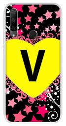 Amazon Brand - Solimo Designer Multicolor Heart Pattern Alphabet-V Printed Soft Back Case Mobile Cover for Huawei Honor 9X