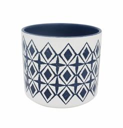 Amazon Brand – Rivet Mid-Century Diamond-Patterned Stoneware Planter, 5.7