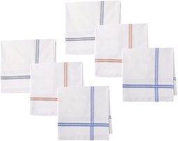 Amazon Brand - Symbol Men's Cotton Handkerchief (Pack of 6)