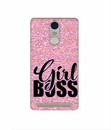 Amazon Brand - Solimo Designer Girl Boss On Pink Sparkle 3D Printed Hard Back Case Mobile Cover for Lenovo K5 Note