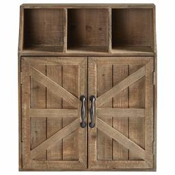 Stone & Beam Farmhouse Wall Mounted Cabinet Storage Organzier - 23 x19 x 6 Inch, Natural Wood (Renewed)