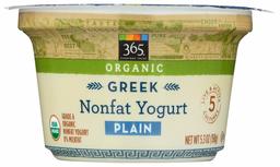 365 Everyday Value, Organic Greek Nonfat Yogurt, Plain, 5.3 oz