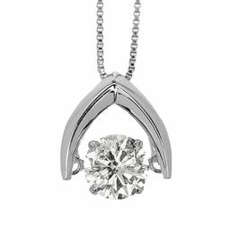 [Amazon Collection] Amazon Collection (AMBZO) Pt900 Dancing Stone Necklace Dancing Diamond 0.5ct Inverted V Shape (J.I1.VG Equivalent) LFV0010PT-05