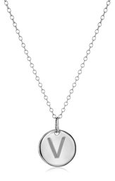 Sterling Silver Round Disc Initial 