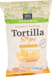 365 Everyday Value, Organic Lightly Salted Tortilla Strips, Yellow Corn, 16 Ounce