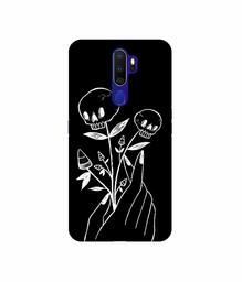 Amazon Brand - Solimo Designer Skull Flower 3D Printed Hard Back Case Mobile Cover for Oppo A9 (2020)