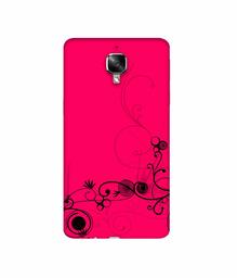 Amazon Brand - Solimo Designer Black Pattern on Pink 3D Printed Hard Back Case Mobile Cover for OnePlus 3 / OnePlus 3T