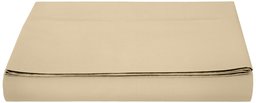 AmazonBasics 400TC Cotton Sateen Wrinkle Free Flat Sheet, Beige 280 x 320 + 10 cm