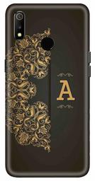 Amazon Brand - Solimo Designer Black Pattern Alphabet-A 3D Printed Hard Back Case Mobile Cover for Realme 3 / Realme 3i