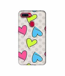 Amazon Brand - Solimo Designer Multicolor Heart 3D Printed Hard Back Case Mobile Cover for Oppo F9