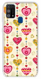 Amazon Brand - Solimo Designer Multicolor Abstract Heart Pattern Printed Soft Back Case Mobile Cover for Samsung Galaxy M31