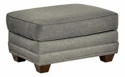 Amazon Brand – Stone & Beam Cedar Upholstered Ottoman with Nailheads, 32