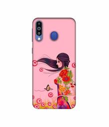 Amazon Brand - Solimo Designer Lady Vector Pattern 3D Printed Hard Back Case Mobile Cover for Samsung Galaxy M21