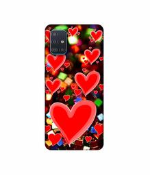 Amazon Brand - Solimo Designer Heart Texture on Glitters 3D Printed Hard Back Case Mobile Cover for Samsung Galaxy A51