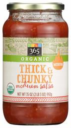 365 Everyday Value, Organic Thick & Chunky Medium Salsa, 35 Oz