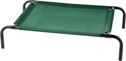 AmazonBasics Small Elevated Cooling Pet Dog Cot Bed - 36 x 22 x 7.5 Inches, Green