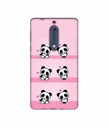 Amazon Brand - Solimo Designer Panda Pattern UV Printed Soft Back Case Mobile Cover for Nokia 5