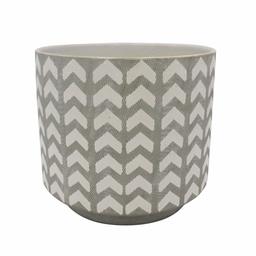 Amazon Brand – Rivet Rustic Chevron-Patterned Stoneware Planter, 8.85