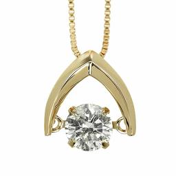 Amazon Collection (AMBZO) K18 Pink Gold Dancing Stone Necklace Dancing Diamond 0.3ct Reverse V Shape (J.I1.VG Equivalent) LFV0006PG-03