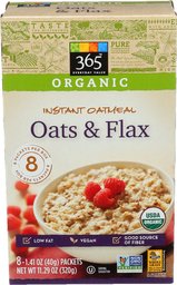 365 Everyday Value, Organic Instant Oatmeal, Oats & Flax, 8 ct