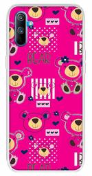 Amazon Brand - Solimo Designer Multicolor Bear Pink Pattern Printed Soft Back Case Mobile Cover for Realme C3