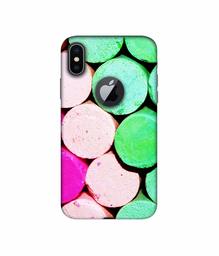 Amazon Brand - Solimo Designer Wax Color 3D Printed Hard Back Case Mobile Cover for Apple iPhone X (Logo Cut)