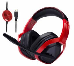 AmazonBasics Pro Gaming Headset with Microphone for PC, Red