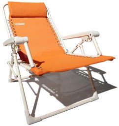 Strathwood Adjustable Beach and Pool Lounge Chair, Orange