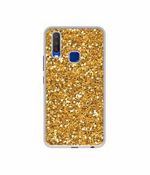 Amazon Brand - Solimo Designer Golden Sparkle UV Printed Soft Back Case Mobile Cover for Vivo Y15