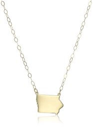 10k Yellow Gold Iowa Pendant Necklace, 16