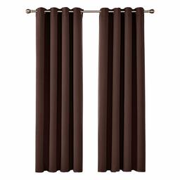 UMI. by Amazon Rideaux Occultants Cuisine a Oeillets Salon Isolant Thermique Rideau Chamblre 2 Pièces 140x290cm Chocolat