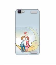 Amazon Brand - Solimo Designer Couple Sitting On Moon 3D Printed Hard Back Case Mobile Cover for Vivo V1 Max