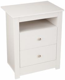 AmazonBasics Classic 2-Drawer Wood Nightstand End Table - White Oak