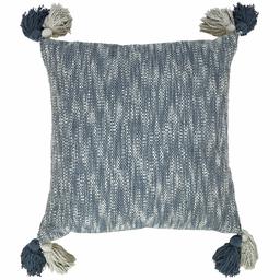 Amazon Brand – Rivet Modern Throw Pillow with Tassels - 18 x 18 Inch, Blue