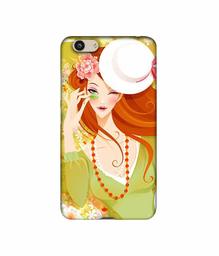 Amazon Brand - Solimo Designer Lady with Hat 3D Printed Hard Back Case Mobile Cover for Vivo Y53