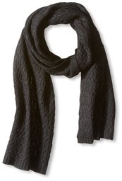 Thirty Five Kent Men's Cashmere Chain Cable Scarf, Black