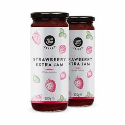 Amazon Brand - Happy Belly Select Strawberry Extra Jam 75%, 530g x 2