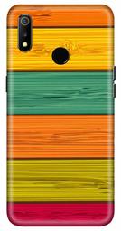 Amazon Brand - Solimo Designer Colorful Wooden Pattern 3D Printed Hard Back Case Mobile Cover for Realme 3 / Realme 3i