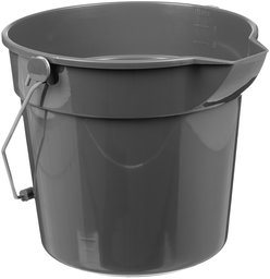 AmazonBasics 10 Quart Plastic Cleaning Bucket, Grey - 6-Pack