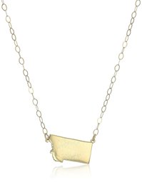 Amazon Collection10k Yellow Gold Montana State Pendant Necklace, 16