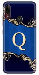 Amazon Brand - Solimo Designer Blue Pattern Alphabet-Q 3D Printed Hard Back Case Mobile Cover for Motorola Moto E6s / Motorola Moto E6 Plus