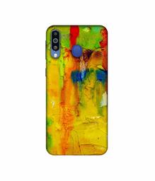 Amazon Brand - Solimo Designer Yellow and Green Paint 3D Printed Hard Back Case Mobile Cover for Samsung Galaxy M21