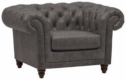 Amazon Brand – Stone & Beam Bradbury Chesterfield Tufted Leather Accent Chair, 50