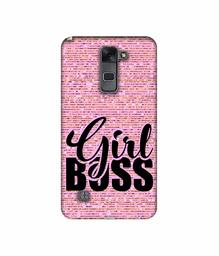 Amazon Brand - Solimo Designer Girl Boss On Pink Sparkle 3D Printed Hard Back Case Mobile Cover for LG Stylus 2