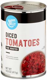 Amazon Brand- Happy Belly Fire Roasted Diced Tomatoes, 14.5 Ounce