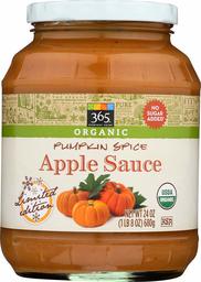 365 Everyday Value, Organic Apple Sauce, Pumpkin Spice, 24 oz